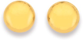 9ct+Gold+6mm+Button+Stud+Earrings