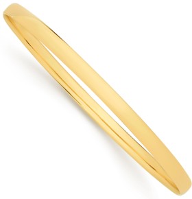 9ct+Gold+4x65mm+Solid+Bangle