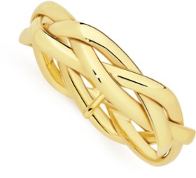 9ct+Gold+Hollow+Loose+Plait+Dress+Ring