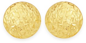 9ct+Gold+9mm+Dome+Stud+Earrings