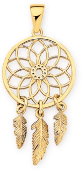 9ct+Gold+Dream+Catcher+Pendant