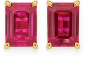 9ct-Gold-Created-Ruby-Studs on sale