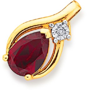 9ct+Gold+Created+Ruby+%26amp%3B+Diamond+Pear+Shape+Pendant