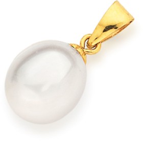 9ct+Gold+Cultured+Freshwater+Pearl+Pendant