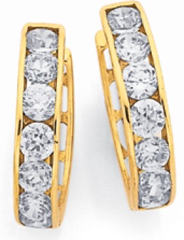 9ct-Gold-Cubic-Zirconia-Huggies on sale