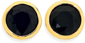 9ct-Gold-Black-Sapphire-Studs on sale