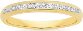 9ct+Gold+Diamond+Channel+Set+Band