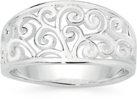 Sterling+Silver+Wide+Tapered+Filigree+Dress+Ring