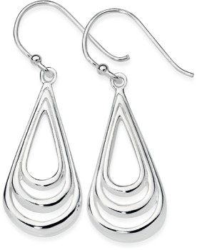 Sterling+Silver+3+Teardrop+Hook+Drop+Earrings