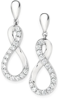 Sterling+Silver+Cubic+Zirconia+Infinity+Drop+Earrings