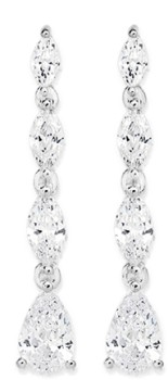 Sterling+Silver+Cubic+Zirconia+Marquise+%26amp%3B+Pear+Earrings