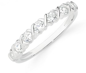 Sterling+Silver+Cubic+Zirconia+Hugs+%26amp%3B+Kisses+Ring