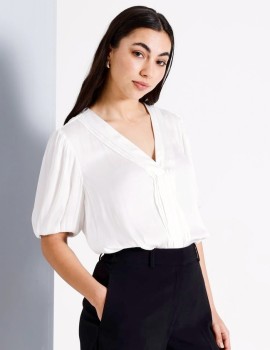 Basque-Satin-Blouse on sale