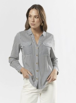 Vero-Moda-Bumpy-Shirt-in-Indian-Stripe on sale