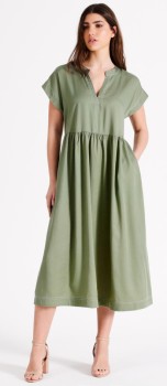 Grab-Midi-Gathered-Smock-Dress on sale