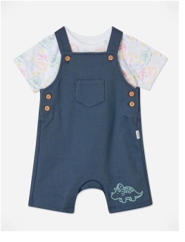 Sprout+Dino+Embroidered+Overall+Set