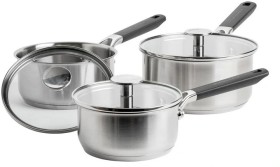 KitchenAid+3pc+Classic+Stainless+Steel+Saucepan+Set