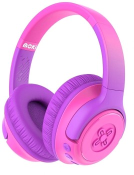 Moki+Mixi+Kids+Volume+Limited+Wireless+Headphones+in+Pink+and+Purple