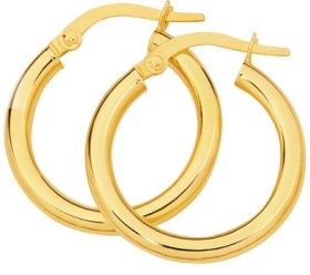 9ct+Gold+2.5x15mm+Polished+Hoop+Earrings