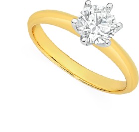 18ct+Gold+Diamond+Solitaire+Ring