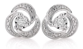 9ct-White-Gold-Diamond-Knot-Studs on sale