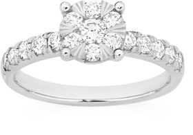 9ct-White-Gold-Diamond-Cluster-Ring on sale