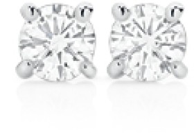 9ct-White-Gold-Diamond-Four-Claw-Stud-Earrings on sale