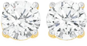 9ct+Gold+Cubic+Zirconia+Stud+Earrings