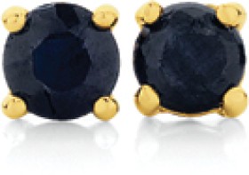 9ct+Gold+Sapphire+Stud+Earrings