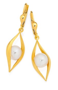 9ct-Gold-Cultured-Freshwater-Pearl-Lever-Back-Earrings on sale