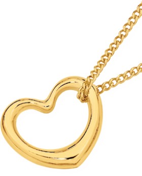 9ct-Gold-14mm-Open-Heart-Floating-Pendant on sale