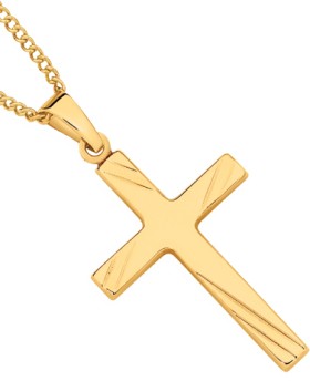 9ct+Gold+Polished+Cross+Pendant