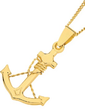 9ct+Gold+Anchor+Gents+Pendant