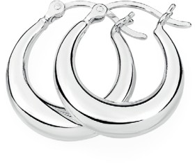 Sterling+Silver+15mm+Tapered+Creolle+Hoop+Earrings