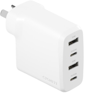 Cygnett-PowerPlus-45W-Multi-Port-Wall-Charger-White on sale