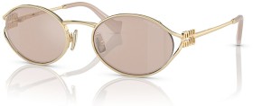 Miu+Miu+Oval+Gold+Pink+Mirror+Internal+Silver+Female+Sunglasses