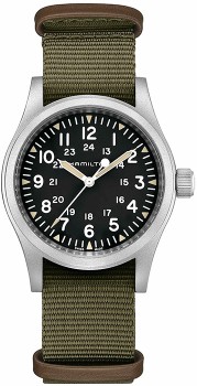 Hamilton+Khaki+Field+Mechanical+Watch+Black%2FGreen