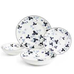 Wedgwood+%26lsquo%3BWild+Strawberry+Inky+Blue%26rsquo%3B+Four-Piece+Plate+and+Bowl+Set