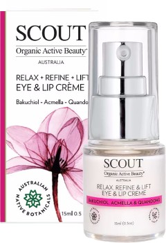 Scout-Relax-Refine-Lift-Eye-and-Lip-Creme-with-Quandong-Acmella-Bakuchiol-15ml on sale