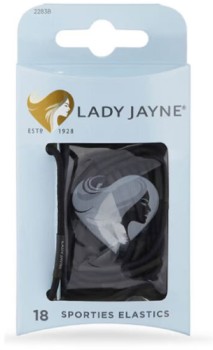 Lady+Jayne+Super+Hold+Thin+Elastics+Black+18+Pack