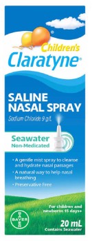 Claratyne-Childrens-Saline-Nasal-Spray-20ml on sale