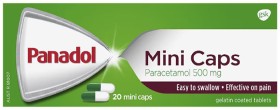 Panadol+Mini+Caps+Pain+Relief+Paracetamol+500mg+20+Pack