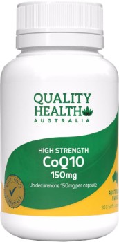 Quality+Health+High+Strength+CoQ10+150mg+100+Capsules