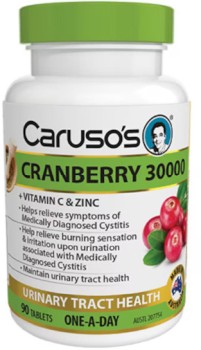 Carusos+Cranberry+30000+High+Potency+90+Tablets