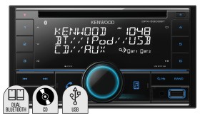 Kenwood+2DIN+200W+CD+Dual+Bluetooth+Receiver