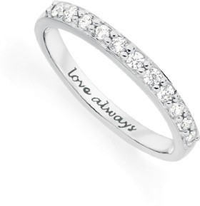 Sterling+Silver+Love+Always+Cubic+Zirconia+Ring