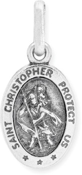 Sterling+Silver+Oxidise+St+Christopher+Charm