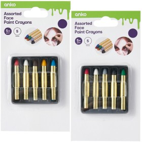 5+Piece+Face+Paint+Crayons+Set+-+Assorted