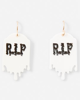 Halloween+RIP+Earrings+-+White