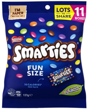 11+Pack+Nestle+Smarties+Chocolate+Fun+Pack+Bag+127g